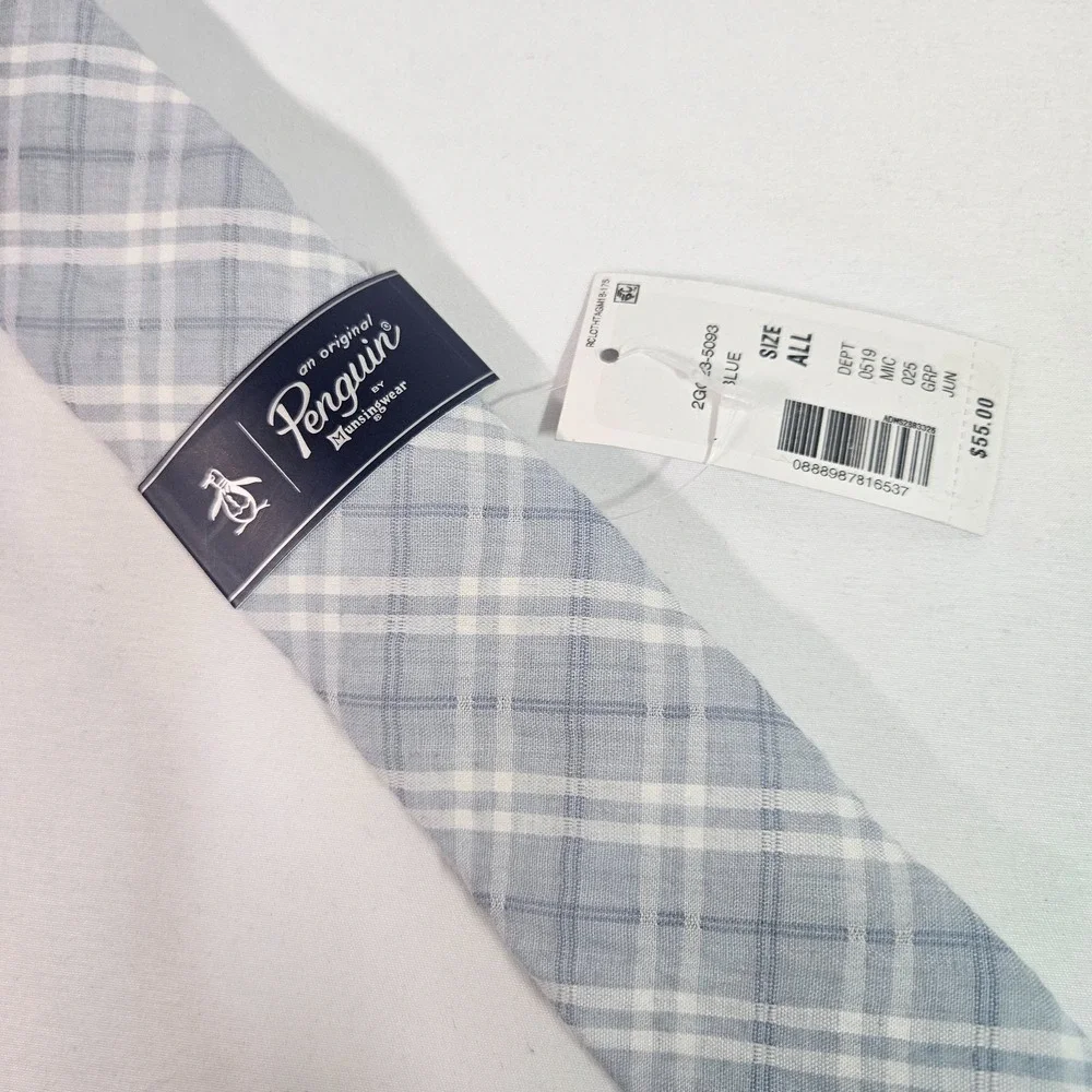 New Penguin by Munsingwear Tie Men Plaid Gray‎ 2.25